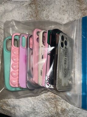 Assorted Pink & Mint iPhone Protective Cases - Multiple Styles - 14 pro max